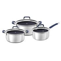 Jogo de Panelas Tramontina Antiaderente Cerâmico 3 Peças Fogão Indução Inox Romagna Jogo de Panelas Tramontina Antiaderente Cerâmico 3 Peças Fogão Indução Inox Romagna