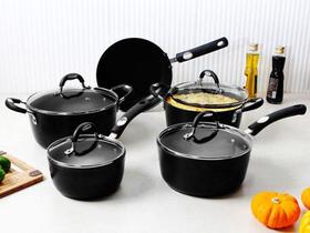 Jogo de Panelas Tramontina Antiaderente - de Alumínio Preta 5 Peças Convida Mônaco