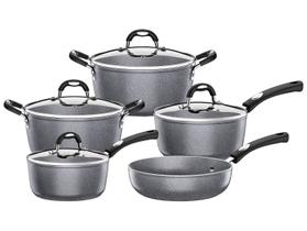 Jogo de Panelas Tramontina Antiaderente Starflon Premium Alumínio Cinza 5 Peças Mônaco Jogo de Panelas Tramontina Antiaderente Starflon Premium Alumínio Cinza 5 Peças Mônaco