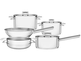 Jogo de Panelas Tramontina Brava 65400/010 Inox - Fundo Triplo 5 Peças