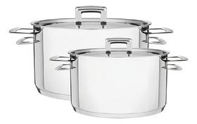 Jogo De Panelas Tramontina Brava Aço Inox Fundo Triplo 2pcs Cor Prateado Jogo De Panelas Tramontina Brava Aço Inox Fundo Triplo 2pcs Cor Prateado