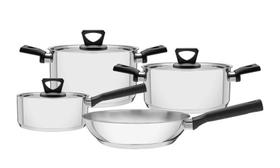 Jogo De Panelas Tramontina Brava Aço Inox Triplo 4 Peças