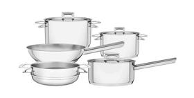 Jogo de Panelas Tramontina Brava em Aço Inox Fundo Triplo com Tampa Plana 5 Peças