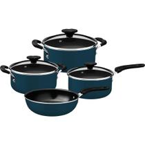 Jogo de Panelas Tramontina Cerâmica Tunis 4 Pç Azul Jogo de Panelas Tramontina Cerâmica Tunis 4 Pç Azul
