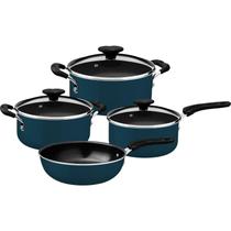 Jogo De Panelas Tramontina Cerâmica Tunis 4 Pç Azul