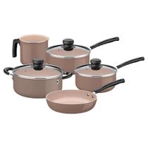 Jogo De Panelas Tramontina Cerâmico E Externo De Silicone Capuccino 05 Peças Tramontina