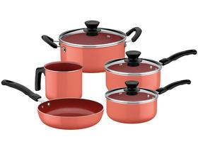 Jogo de Panelas Tramontina de Alumínio Coral - 5 Peças Évora
