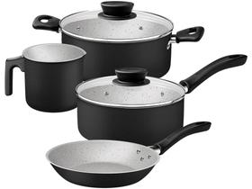 Jogo de Panelas Tramontina de Alumínio Preta 4 Peças Linz