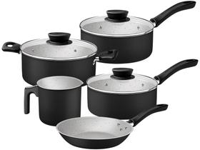 Jogo de Panelas Tramontina de Alumínio Preta 5 Peças Linz