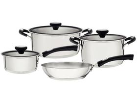 Jogo de Panelas Tramontina de Inox Prata 4 peças Solar Jogo de Panelas Tramontina de Inox Prata 4 peças Solar