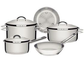 Jogo de Panelas Tramontina de Inox Prata 5 peças Solar Jogo de Panelas Tramontina de Inox Prata 5 peças Solar