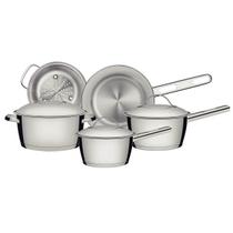 Jogo de Panelas Tramontina em Aço Inox com Fundo Triplo e Tampas de Inox 5 Peças - 65650280