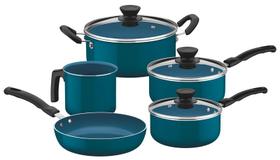 Jogo de Panelas Tramontina Évora com Revest. Cerâmico 5 Peças Azul Jogo de Panelas Tramontina Évora com Revest. Cerâmico 5 Peças Azul