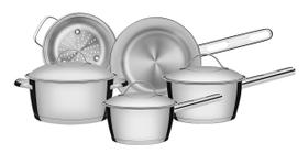 Jogo De Panelas Tramontina Fundo Triplo Aço Inox 5pç Allegra