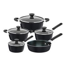 Jogo de Panelas Tramontina Glenz 28699610 Cinza Stone Jogo de Panelas Tramontina Glenz 28699610 Cinza Stone