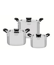 Jogo de Panelas Tramontina Grano Compact em Aço Inox 3 Peças