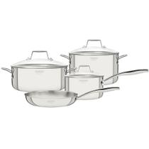 Jogo De Panelas Tramontina Grano Em Aço Inox Com Corpo Triplo E Tampa De Vidro 4 Peças 65140004 Jogo De Panelas Tramontina Grano Em Aço Inox Com Corpo Triplo E Tampa De Vidro 4 Peças 65140004