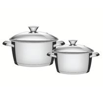 Jogo De Panelas Tramontina Indução Allegra 2 Peças Inox Jogo De Panelas Tramontina Indução Allegra 2 Peças Inox