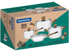 Jogo de Panelas Tramontina Inox Fundo Triplo - 4 Peças Brava 65180310