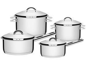 Jogo de Panelas Tramontina Inox - Fundo Triplo 4 Peças Solar Jogo de Panelas Tramontina Inox - Fundo Triplo 4 Peças Solar