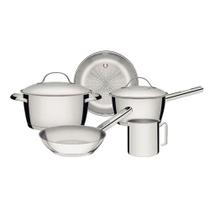 Jogo de Panelas Tramontina Inox Fundo Triplo 5 Peças Allegra