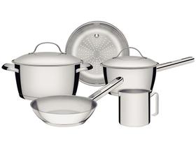 Jogo de Panelas Tramontina Inox Fundo Triplo 5 Peças Allegra Jogo de Panelas Tramontina Inox Fundo Triplo 5 Peças Allegra