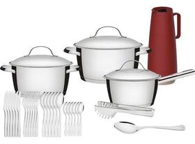 Jogo De Panelas Tramontina Inox Fundo Triplo Allegra 30 Pç