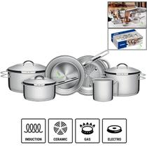 Jogo de Panelas Tramontina Inox Solar Ou Allegra Fundo Triplo Jogo de Panelas Tramontina Inox Solar Ou Allegra Fundo Triplo