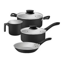 Jogo de Panelas Tramontina Linz 28299004 Preto Jogo de Panelas Tramontina Linz 28299004 Preto