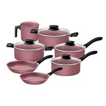 Jogo De Panelas Tramontina Linz 7 Peças Em Alumínio Antiaderente Starflon Max Rosa Jogo De Panelas Tramontina Linz 7 Peças Em Alumínio Antiaderente Starflon Max Rosa