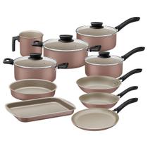 Jogo de Panelas Tramontina Linz em Alumínio Antiaderente Starflon Max Mocaccino 10 Peças Jogo de Panelas Tramontina Linz em Alumínio Antiaderente Starflon Max Mocaccino 10 Peças