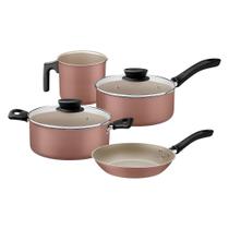 Jogo de Panelas Tramontina Linz em Alumínio Antiaderente Starflon Max Mocaccino 4 Peças