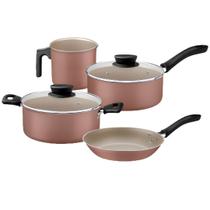 Jogo de Panelas Tramontina Linz em Aluminio com Revestimento Interno e Externo em Antiaderente Starflon Max Mocaccino 4 Jogo de Panelas Tramontina Linz em Aluminio com Revestimento Interno e Externo em Antiaderente Starflon Max Mocaccino 4