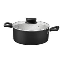 Jogo de Panelas Tramontina Linz em Alumínio com Revestimento Interno e Externo em Antiaderente Starflon Max Preto 07 Peç