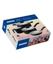 Jogo de Panelas Tramontina Linz em Aluminio Starflon Max Rosa 04 Peças