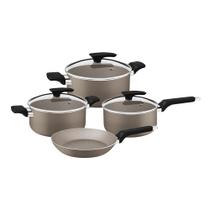 Jogo de Panelas Tramontina Milazzo 28599460 Amêndoa Jogo de Panelas Tramontina Milazzo 28599460 Amêndoa