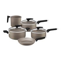 Jogo de Panelas Tramontina Milazzo 28599461 Amêndoa Jogo de Panelas Tramontina Milazzo 28599461 Amêndoa