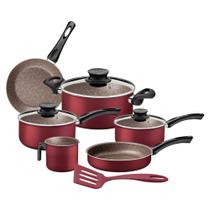 Jogo de Panelas Tramontina Paris Alumínio Antiaderente Starflon Max Vermelho 07 Peças
