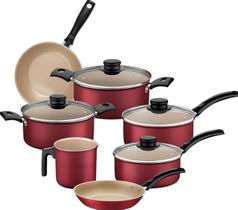 Jogo de panelas tramontina red 07 pc antiaderente Jogo de panelas tramontina red 07 pc antiaderente