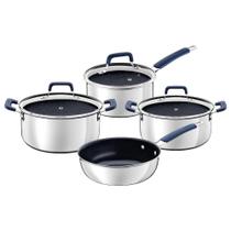 Jogo De Panelas Tramontina Romagna Aço Inox Cerâmico Black Stone 4 Peças Jogo De Panelas Tramontina Romagna Aço Inox Cerâmico Black Stone 4 Peças