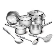 Jogo De Panelas Tramontina Solar Aço Inox Fundo de Indução 9 peças