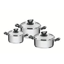 Jogo De Panelas Tramontina Solar Baquelite Em Aço Inox Fundo Triplo 3 Peças Jogo De Panelas Tramontina Solar Baquelite Em Aço Inox Fundo Triplo 3 Peças