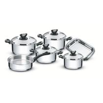 Jogo De Panelas Tramontina Solar Baquelite Em Aço Inox Fundo Triplo 6 Peças Jogo De Panelas Tramontina Solar Baquelite Em Aço Inox Fundo Triplo 6 Peças