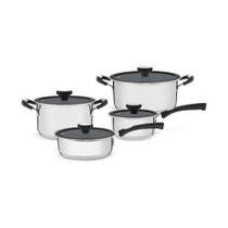 Jogo de Panelas Tramontina Solar Ceramic 4 Peças em Aço Inox Jogo de Panelas Tramontina Solar Ceramic 4 Peças em Aço Inox