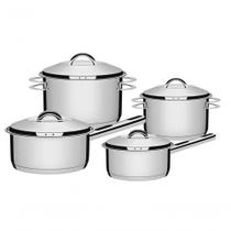 Jogo De Panelas Tramontina Solar Em Aço Inox 4 Peças Jogo De Panelas Tramontina Solar Em Aço Inox 4 Peças
