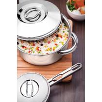 Jogo de Panelas Tramontina Solar em Aço Inox com Fundo Triplo 4 Peças Jogo de Panelas Tramontina Solar em Aço Inox com Fundo Triplo 4 Peças