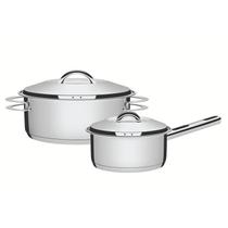 Jogo de Panelas Tramontina Solar em Aço Inox Fundo Triplo 2 Peças Jogo de Panelas Tramontina Solar em Aço Inox Fundo Triplo 2 Peças
