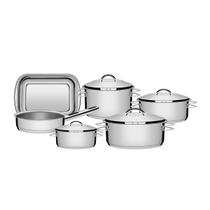 Jogo de Panelas Tramontina Solar em Aço Inox Fundo Triplo 6 Peças Jogo de Panelas Tramontina Solar em Aço Inox Fundo Triplo 6 Peças