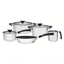 Jogo De Panelas Tramontina Solar Silicone Aço Inox 5 Peças Jogo De Panelas Tramontina Solar Silicone Aço Inox 5 Peças
