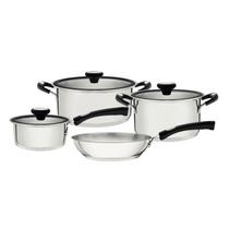 Jogo de Panelas Tramontina Solar Silicone em Aço Inox 4 Peças